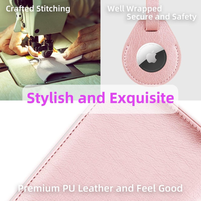 WALNEW AirTag Passport Holder, PU Leather Airtag Wallet RFID Blocking Passport Cover Travel Essentials Case for Women Men (Rosegold) - Image 5